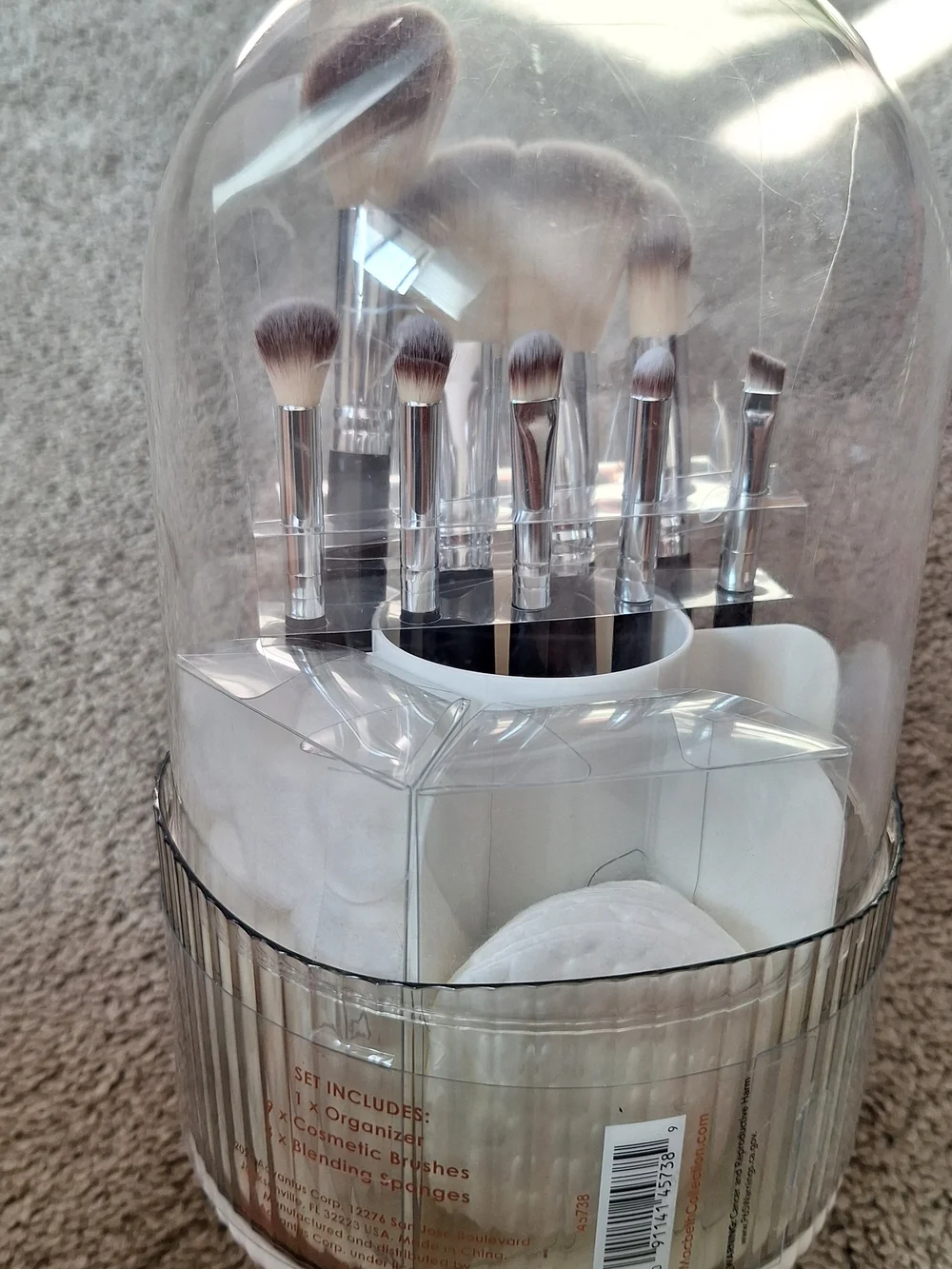 Macbeth Collection Brush Organizer Set W/9 Cosmetic Brushes & 3 Blending Sponges
